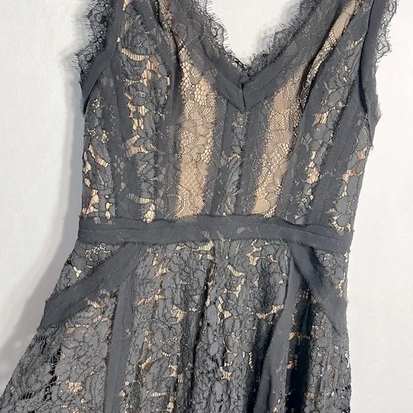 Heartloom Fit and Flare Black Lace Nude Lining Mini Dress size M - Picture 9 of 9